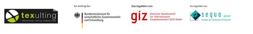 Logobanner texulting, BMZ, GIZ und sequa